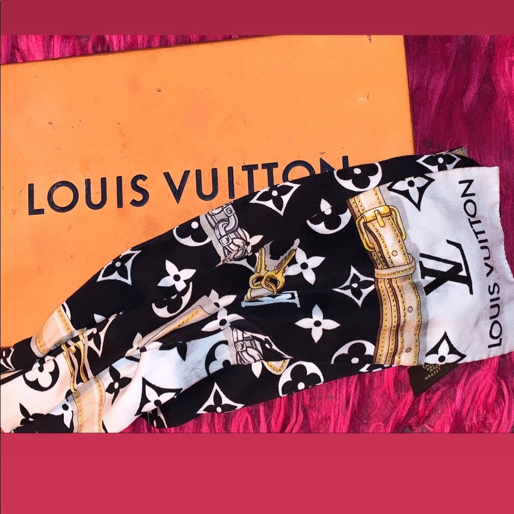 Louis Vuitton Scarf Monogram Bandeau Noir Black